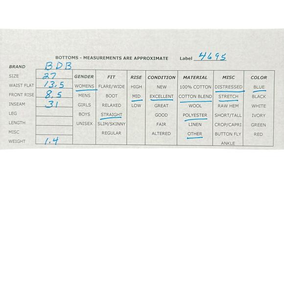 Buffalo David Bitton Faith Mid Rise Straight Jean Med Wash Stretch Distressed 27 - Picture 10 of 10